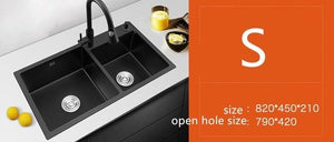 Black Kitchen Sink Double Basin