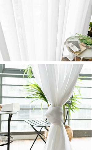 Chiffon White Sheer Curtains